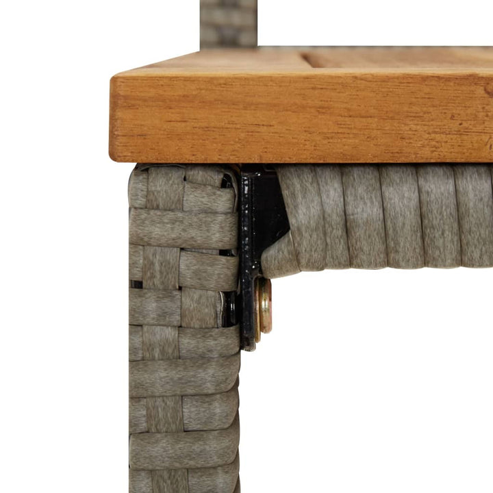 11-delige Tuinbarset poly rattan en massief acaciahout grijs