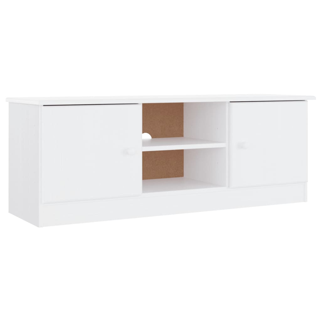 TV-meubel ALTA 112x35x41 cm massief grenenhout wit