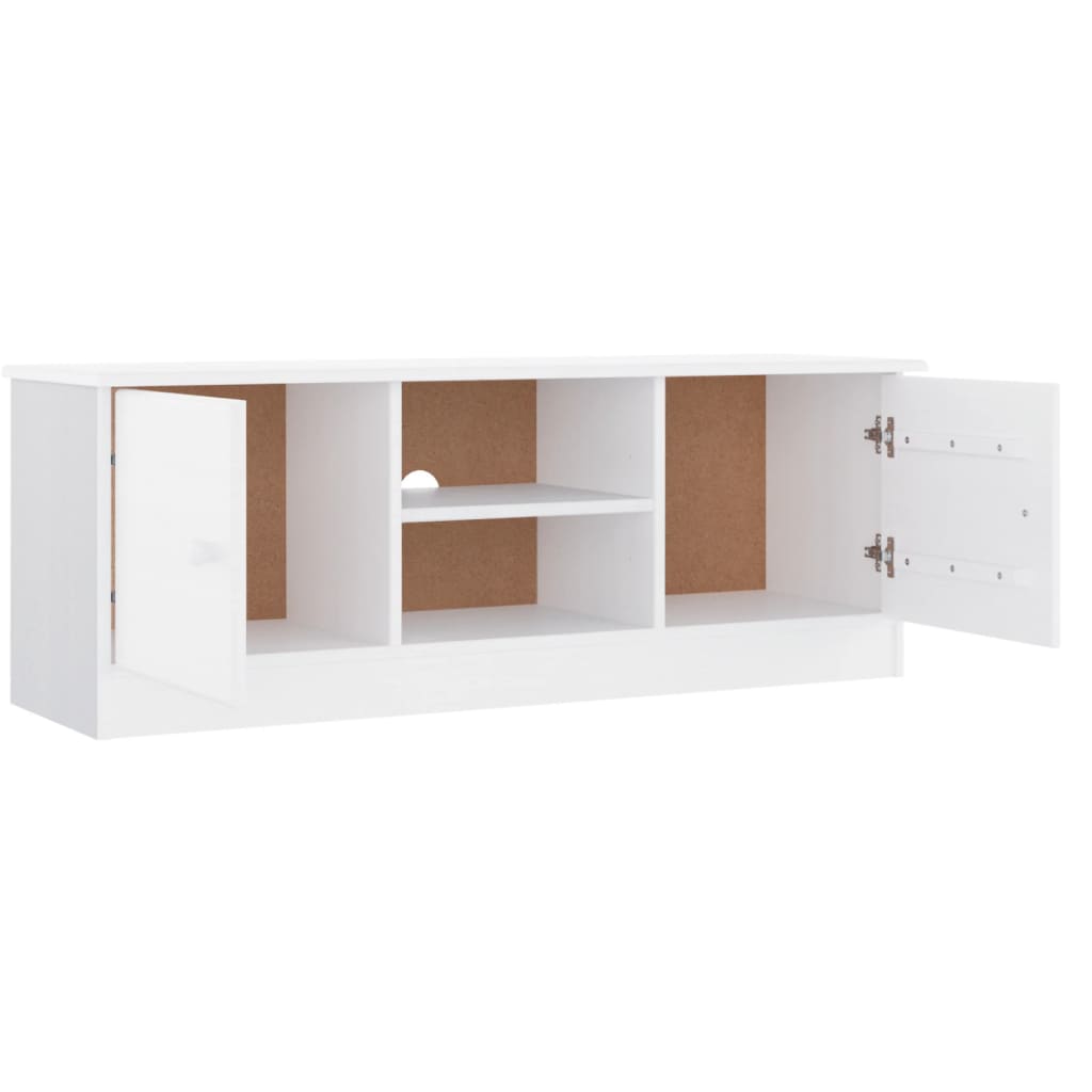 TV-meubel ALTA 112x35x41 cm massief grenenhout wit