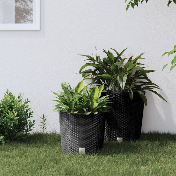 Plantenbak uitneembare bak rattan-look 15/15,3 L PP antraciet