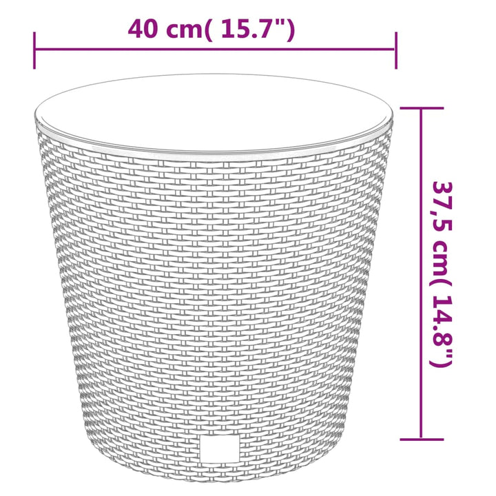 Plantenbak uitneembare bak rattan-look 35/37,5 L PP antraciet