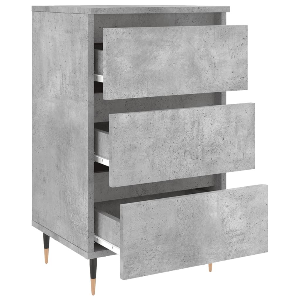 Nachtkastje 40x35x69 cm bewerkt hout betongrijs