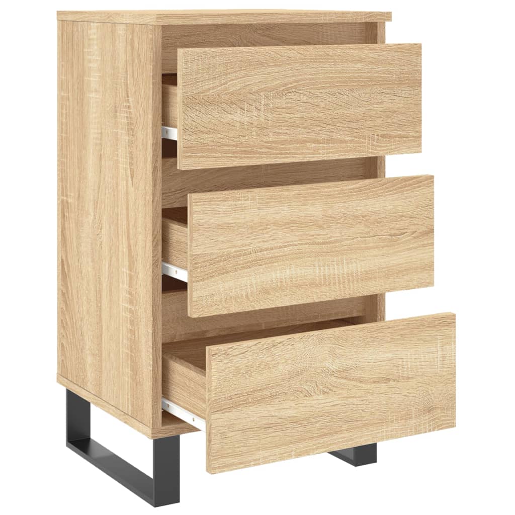 Nachtkastjes 2 st 40x35x69 cm bewerkt hout sonoma eikenkleurig