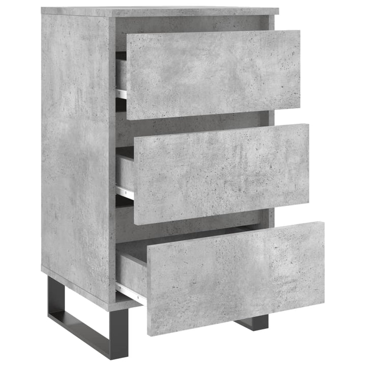 Nachtkastjes 2 st 40x35x69 cm bewerkt hout betongrijs