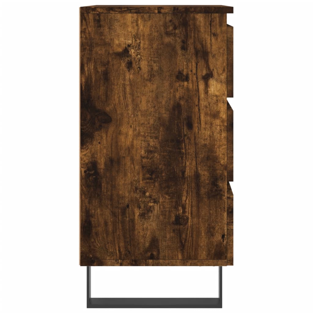 Nachtkastjes 2 st 40x35x69 cm bewerkt hout gerookt eikenkleurig