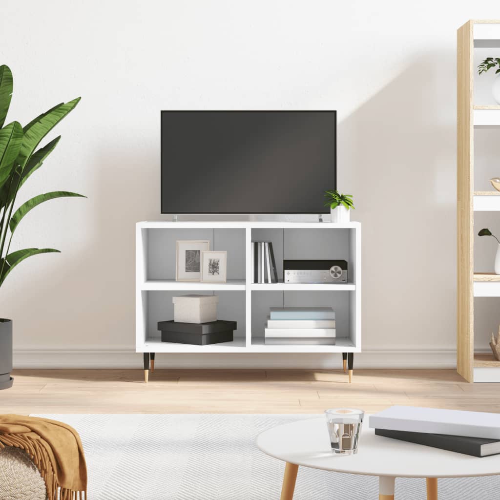 Tv-meubel 69,5x30x50 cm bewerkt hout wit