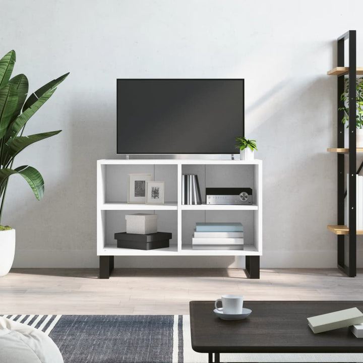 Tv-meubel 69,5x30x50 cm bewerkt hout wit