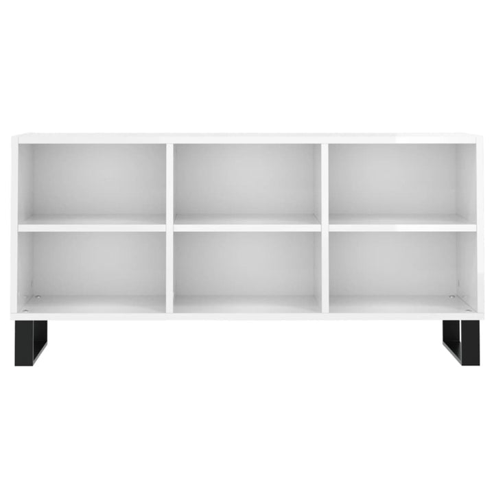 Tv-meubel 103,5x30x50 cm bewerkt hout hoogglans wit