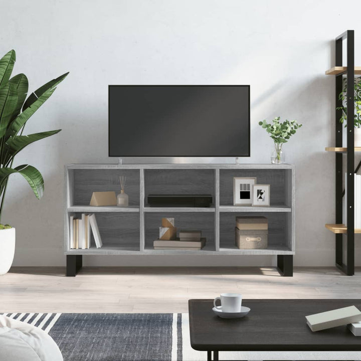 Tv-meubel 103,5x30x50 cm bewerkt hout grijs sonoma eikenkleurig