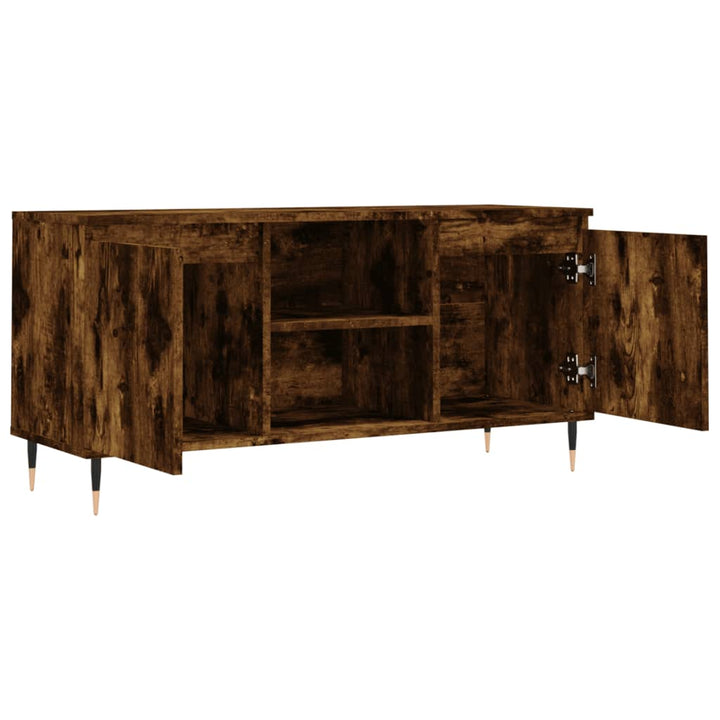 Tv-meubel 104x35x50 cm bewerkt hout gerookt eikenkleurig