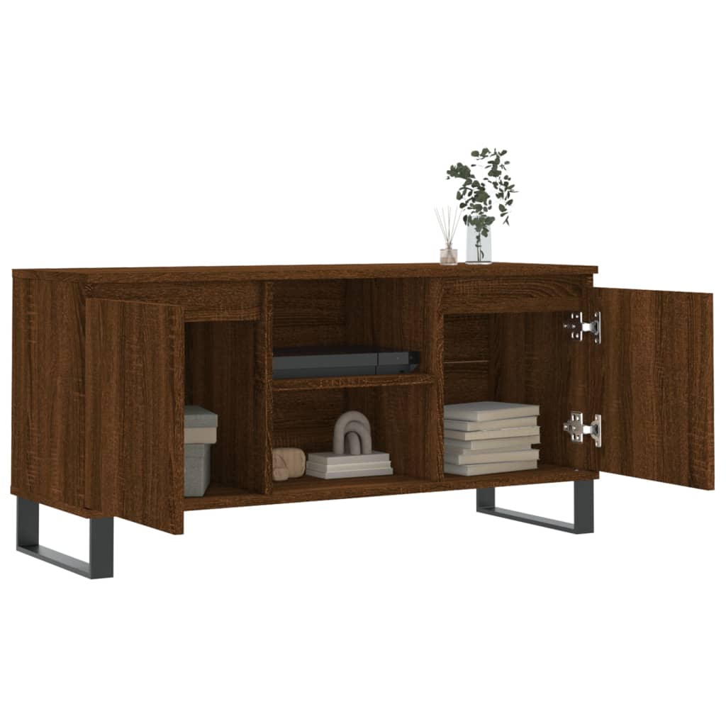 Tv-meubel 104x35x50 cm bewerkt hout bruin eikenkleur