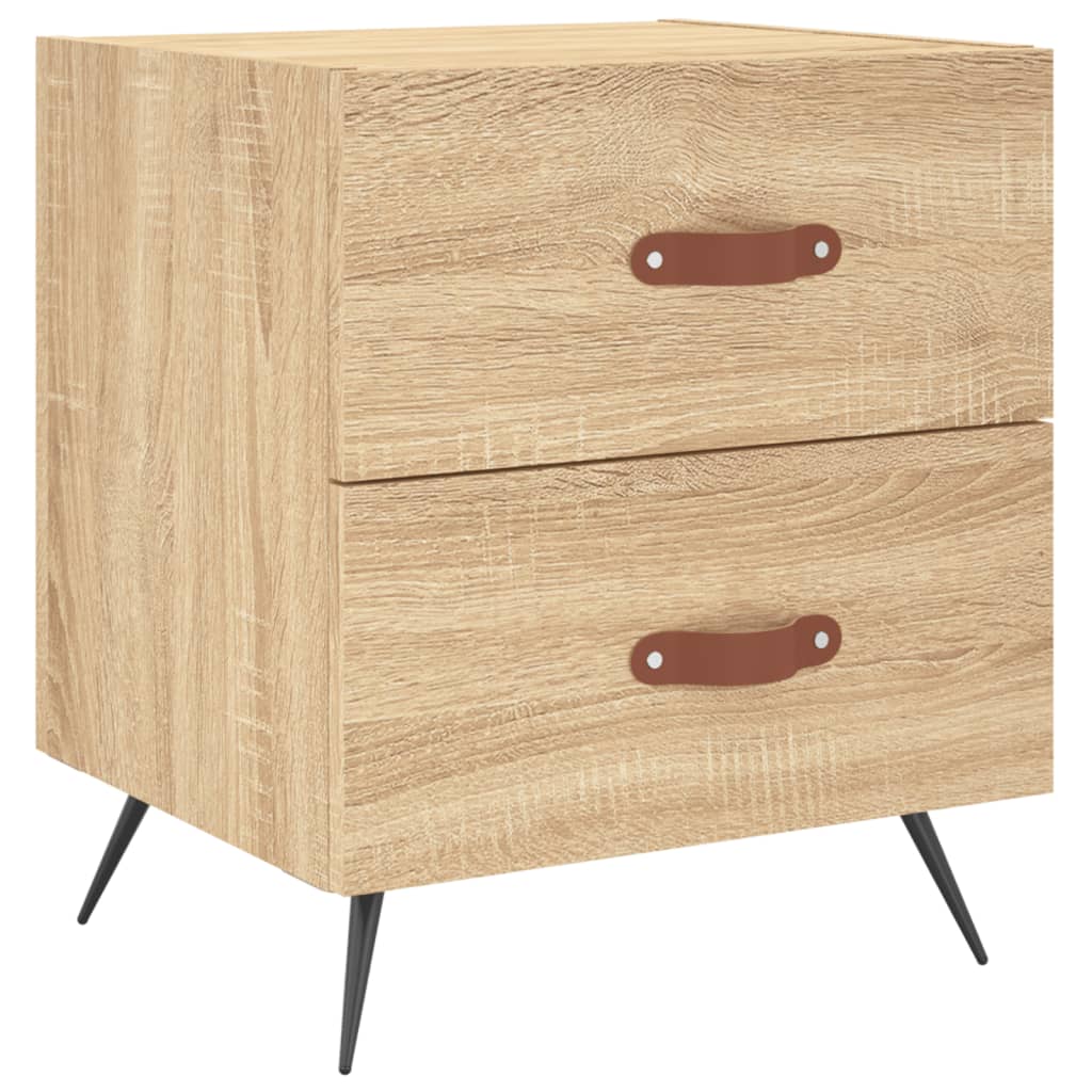 Nachtkastjes 2 st 40x35x47,5 cm bewerkt hout sonoma eikenkleur