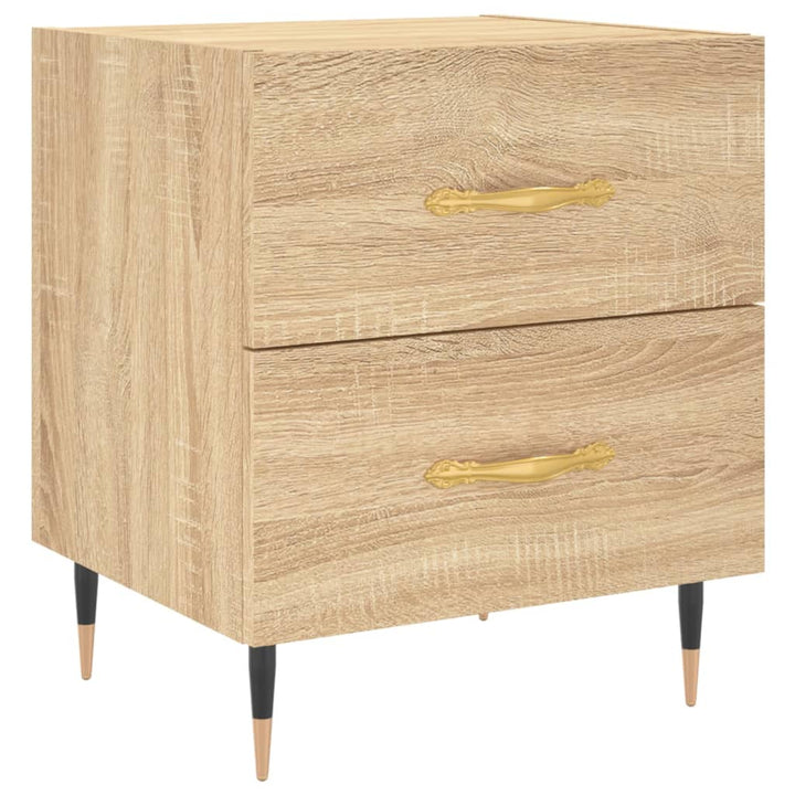 Nachtkastjes 2 st 40x35x47,5 cm bewerkt hout sonoma eikenkleur