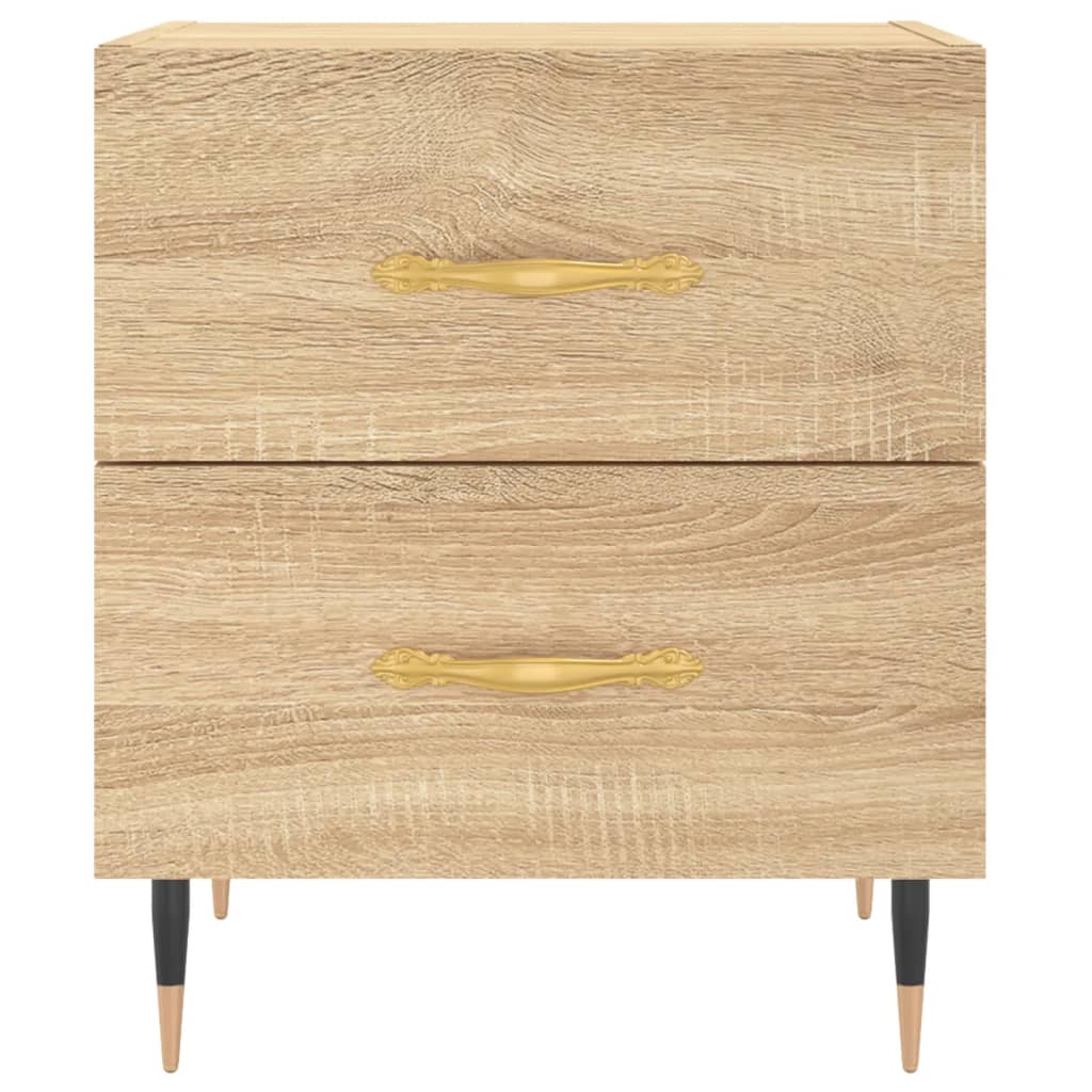 Nachtkastjes 2 st 40x35x47,5 cm bewerkt hout sonoma eikenkleur