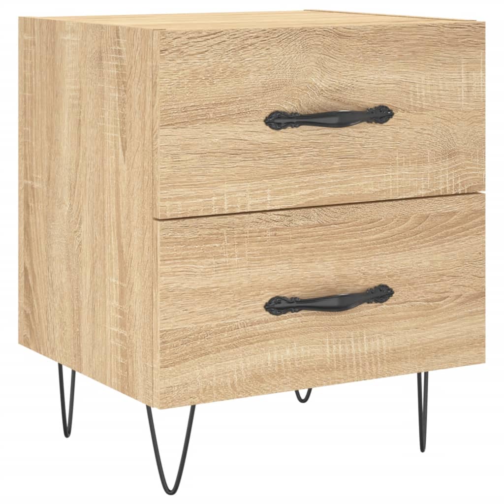 Nachtkastjes 2 st 40x35x47,5 cm bewerkt hout sonoma eikenkleur