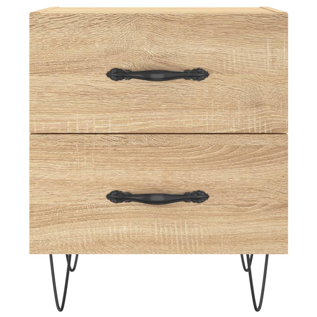 Nachtkastjes 2 st 40x35x47,5 cm bewerkt hout sonoma eikenkleur