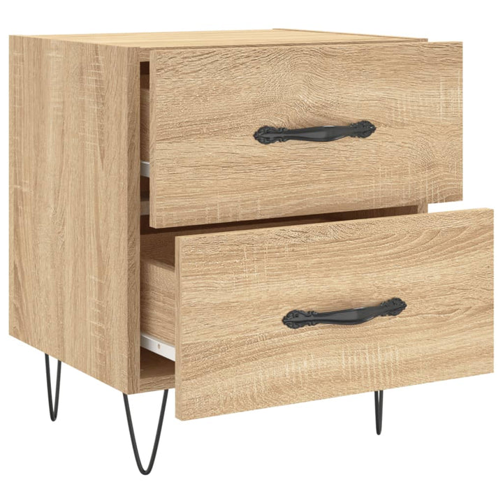 Nachtkastjes 2 st 40x35x47,5 cm bewerkt hout sonoma eikenkleur