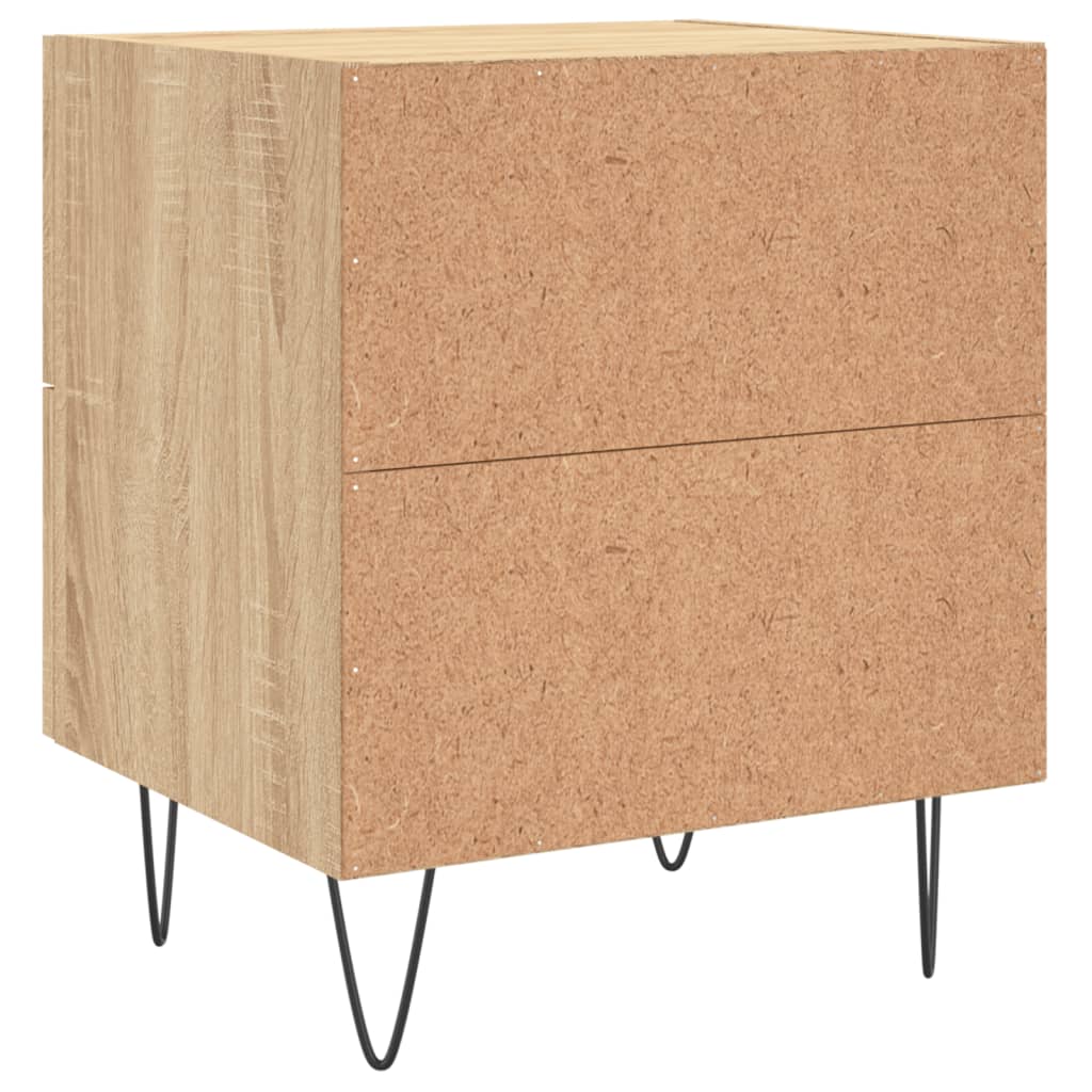 Nachtkastjes 2 st 40x35x47,5 cm bewerkt hout sonoma eikenkleur