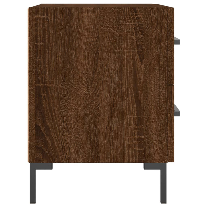 Nachtkastjes 2 st 40x35x47,5 cm bewerkt hout bruin eikenkleur