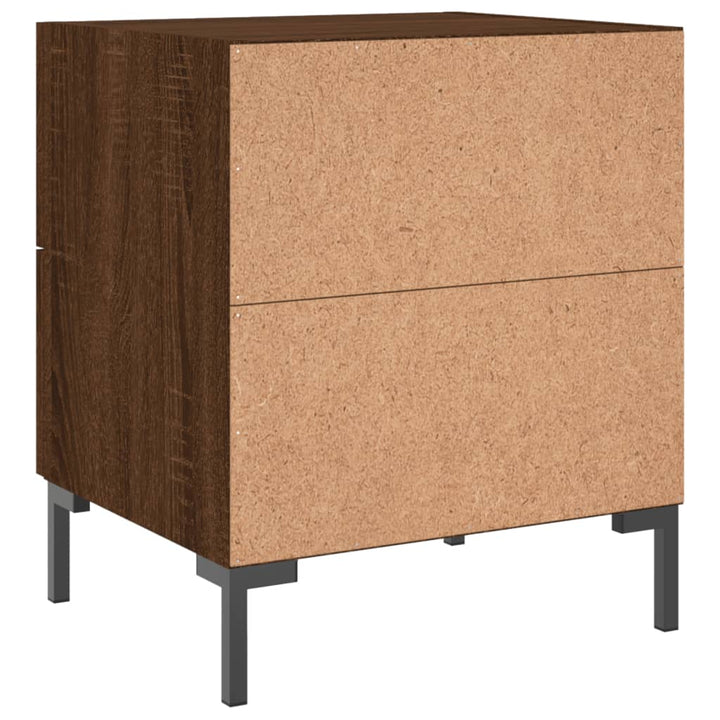 Nachtkastjes 2 st 40x35x47,5 cm bewerkt hout bruin eikenkleur