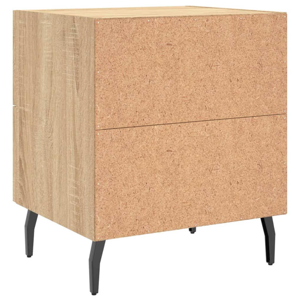 Nachtkastjes 2 st 40x35x47,5 cm bewerkt hout sonoma eikenkleur