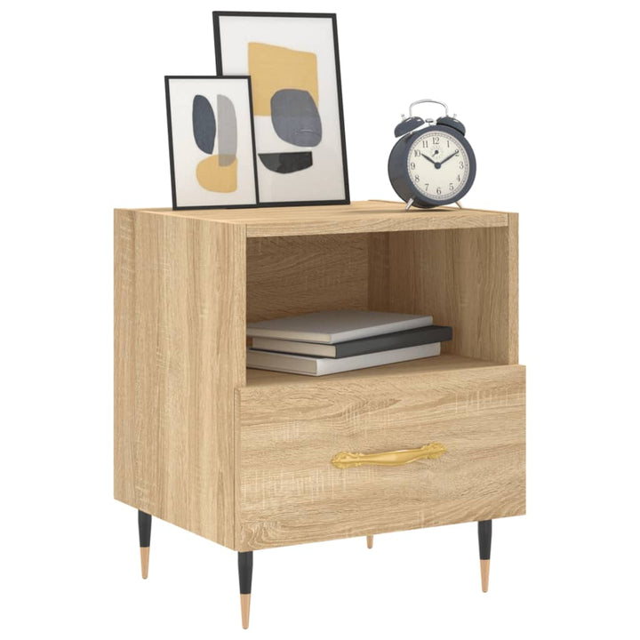 Nachtkastjes 2 st 40x35x47,5 cm bewerkt hout sonoma eikenkleur