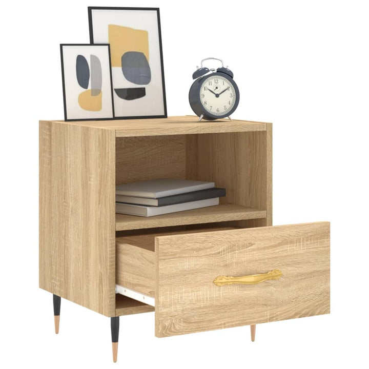 Nachtkastjes 2 st 40x35x47,5 cm bewerkt hout sonoma eikenkleur