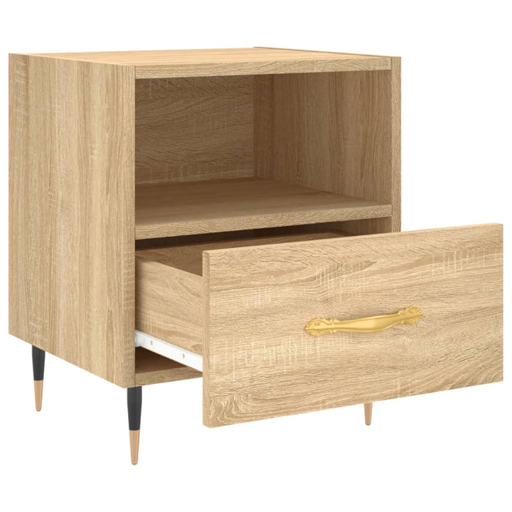 Nachtkastjes 2 st 40x35x47,5 cm bewerkt hout sonoma eikenkleur