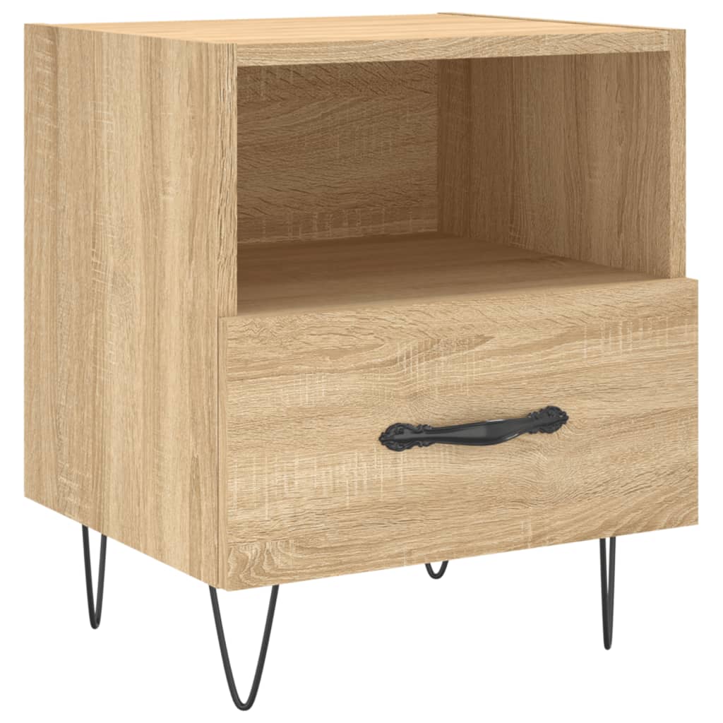 Nachtkastjes 2 st 40x35x47,5 cm bewerkt hout sonoma eikenkleur