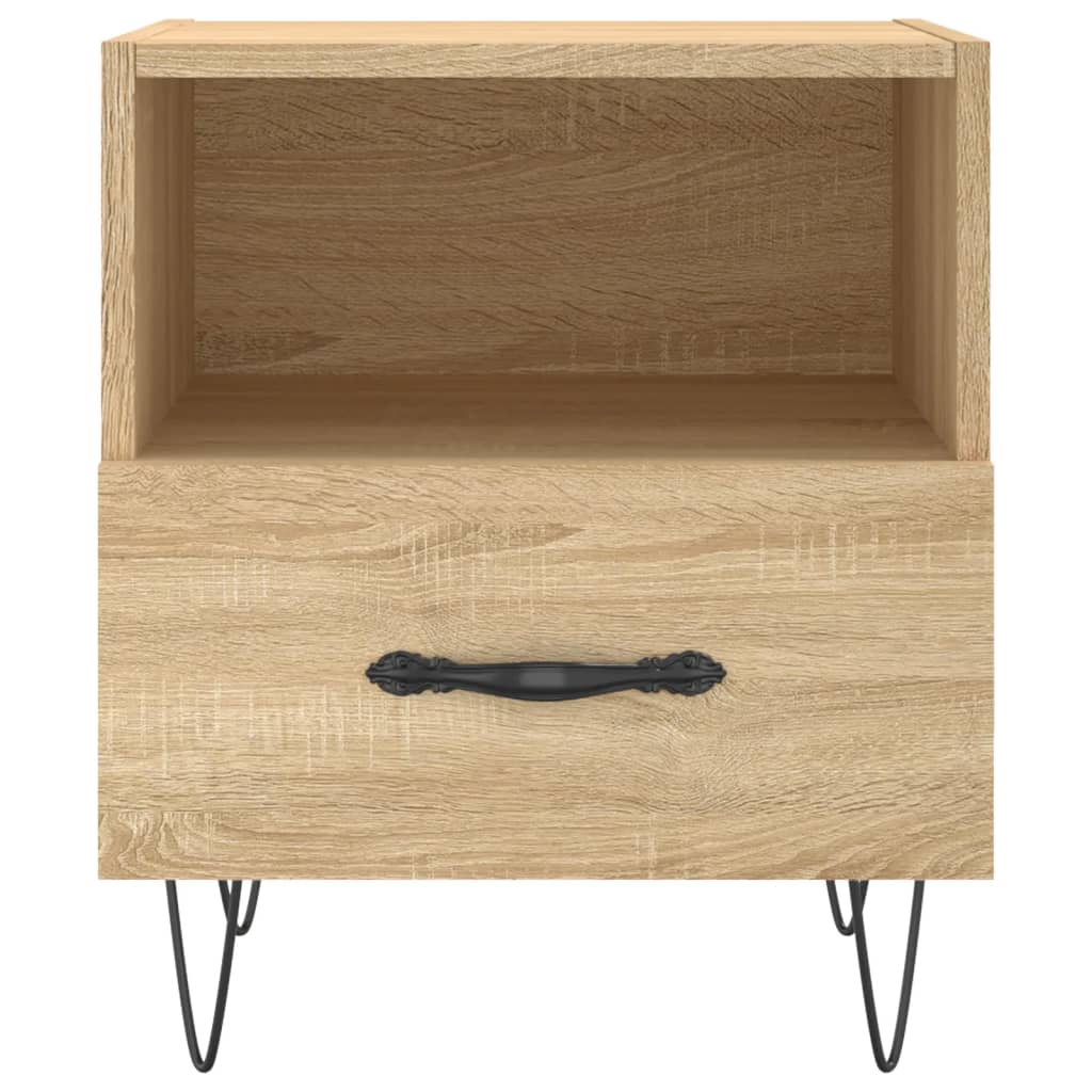 Nachtkastjes 2 st 40x35x47,5 cm bewerkt hout sonoma eikenkleur