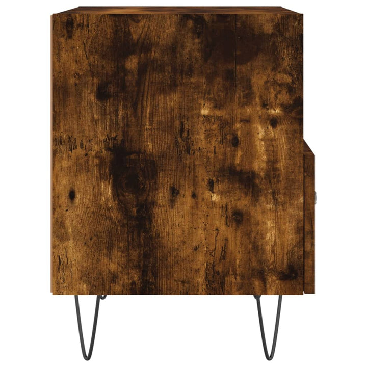 Nachtkastje 40x35x47,5 cm bewerkt hout gerookt eikenkleurig