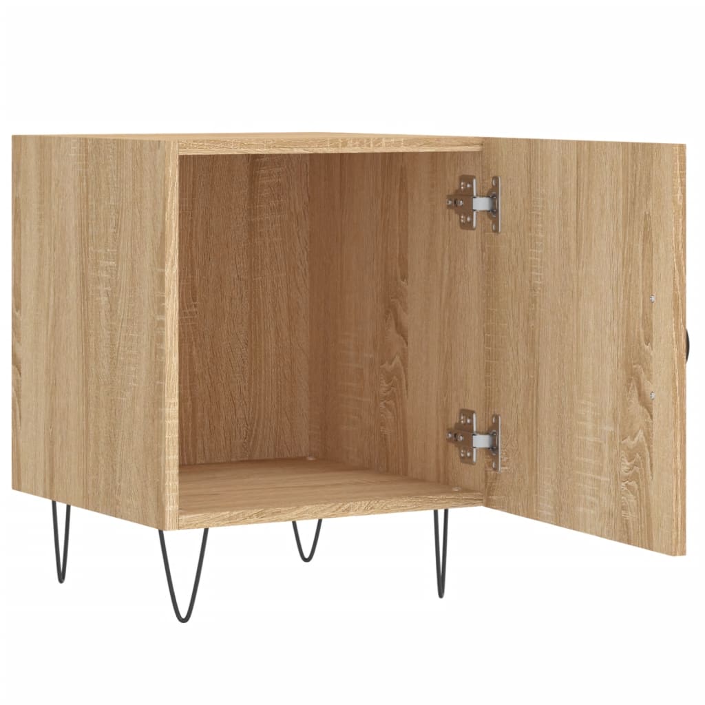 Nachtkastjes 2 st 40x40x50 cm bewerkt hout sonoma eikenkleurig