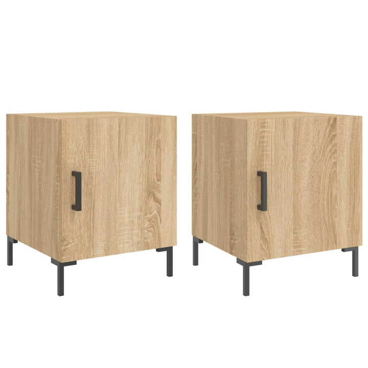 Nachtkastjes 2 st 40x40x50 cm bewerkt hout sonoma eikenkleurig