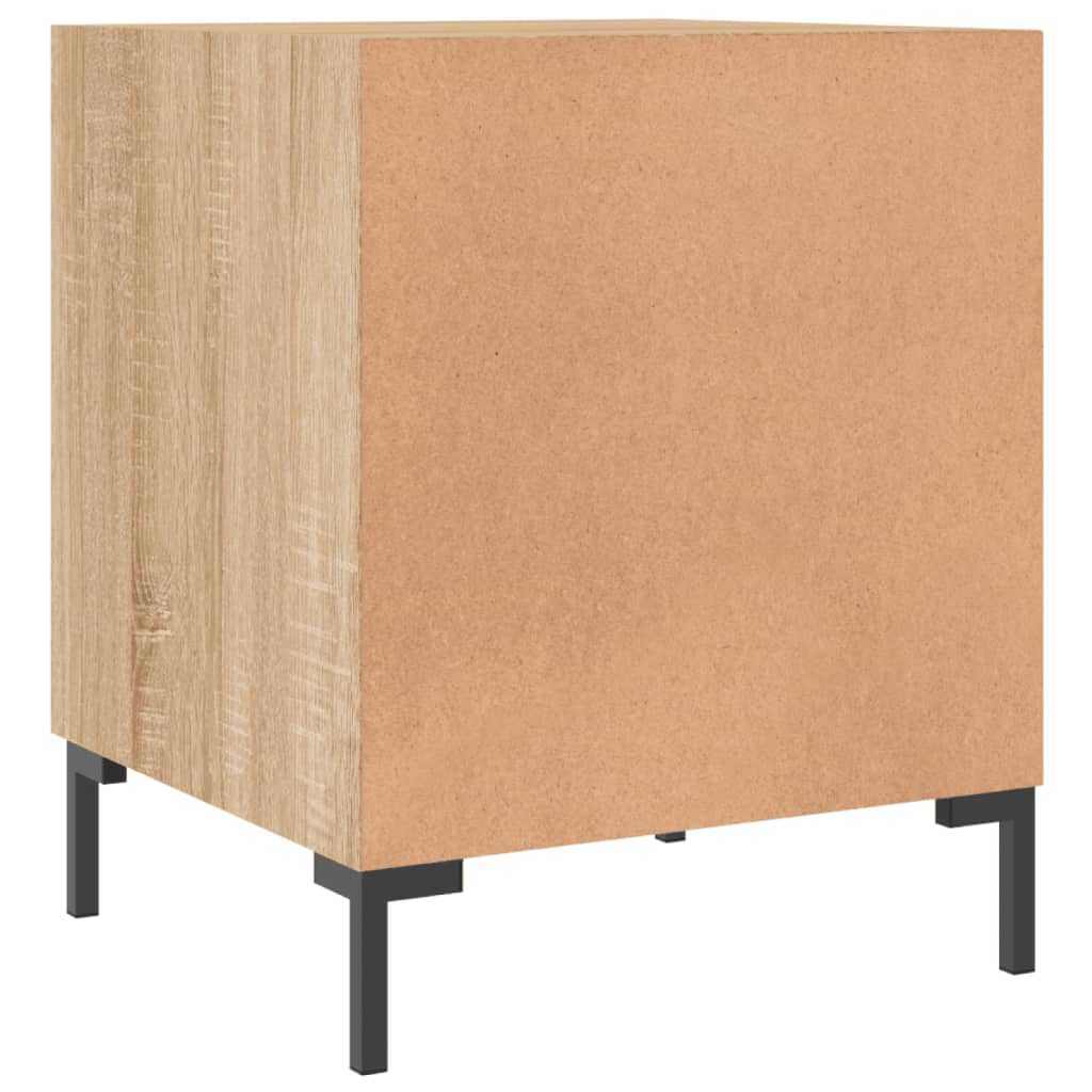 Nachtkastjes 2 st 40x40x50 cm bewerkt hout sonoma eikenkleurig