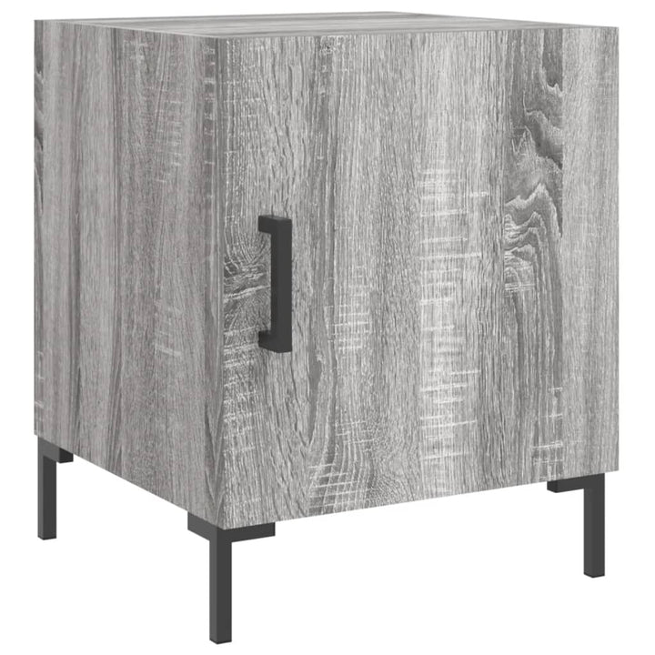 Nachtkastje 40x40x50 cm bewerkt hout grijs sonoma eikenkleurig