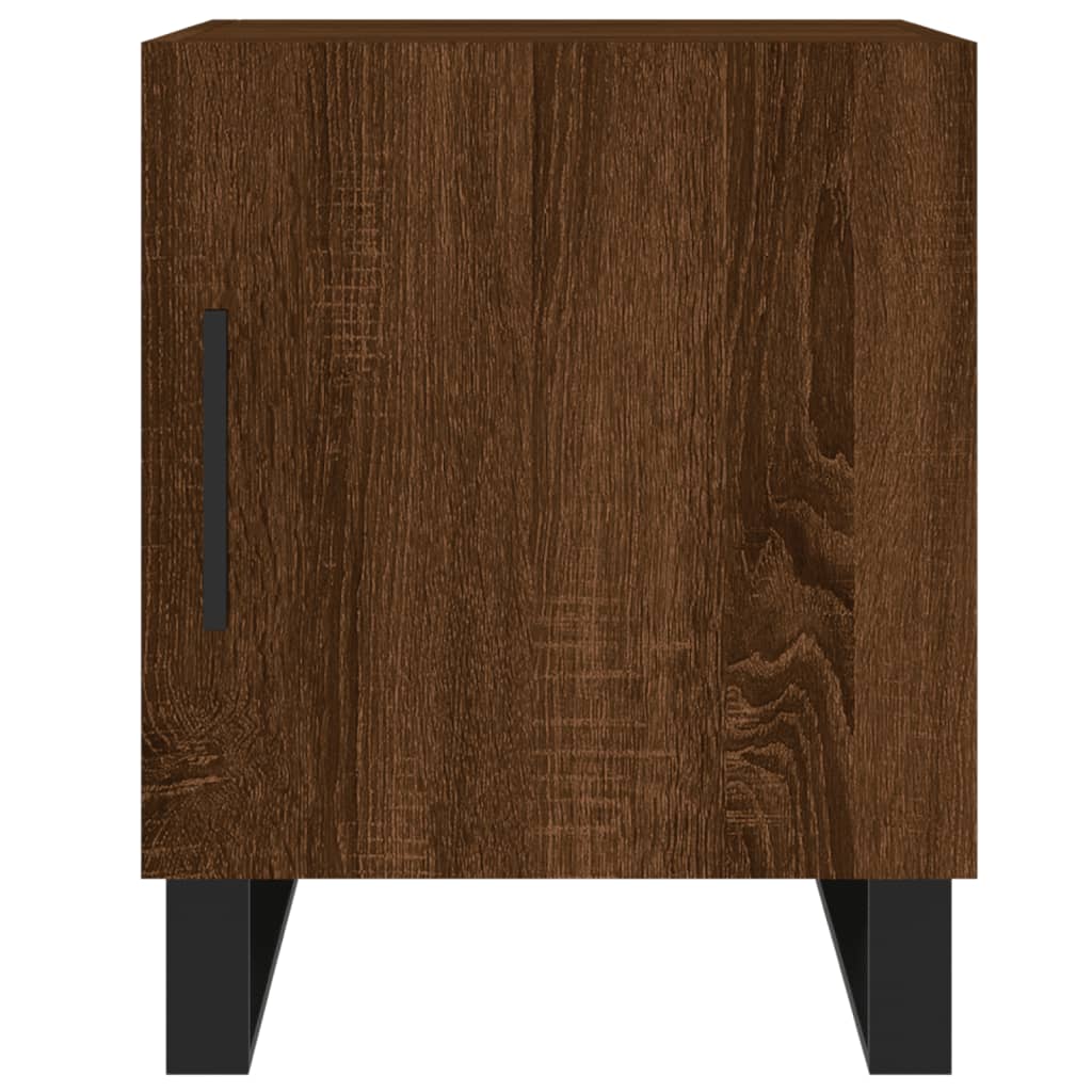 Nachtkastje 40x40x50 cm bewerkt hout bruin eikenkleur