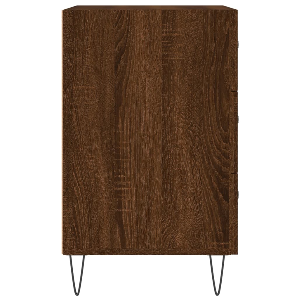 Nachtkastje 40x40x66 cm bewerkt hout bruin eikenkleur