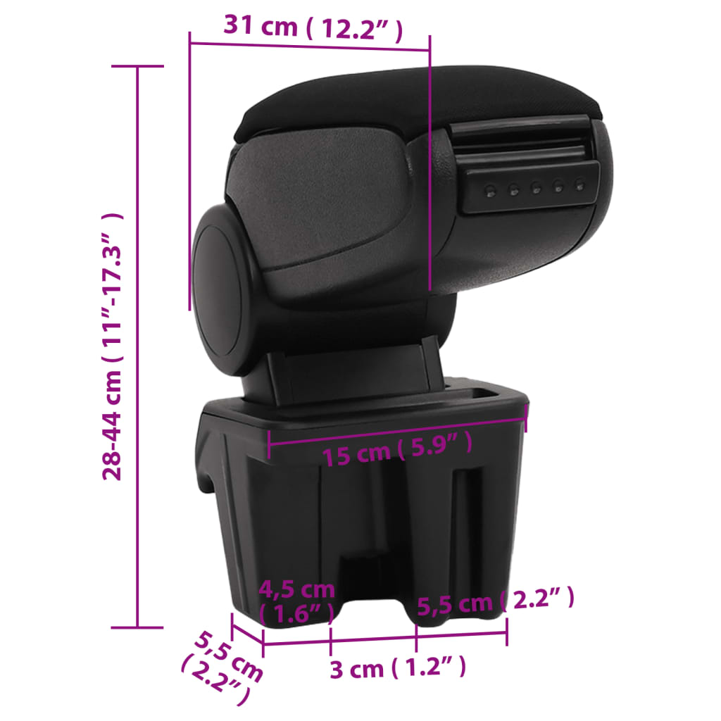 Armsteun 15x31x(28-44) cm ABS zwart