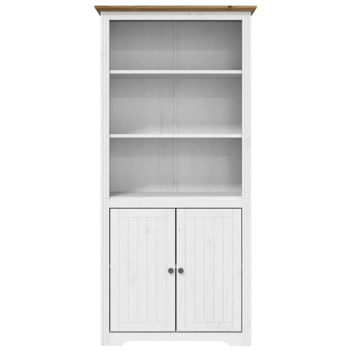 Boekenkast BODO 80x40x172 cm massief groenenhout wit en bruin