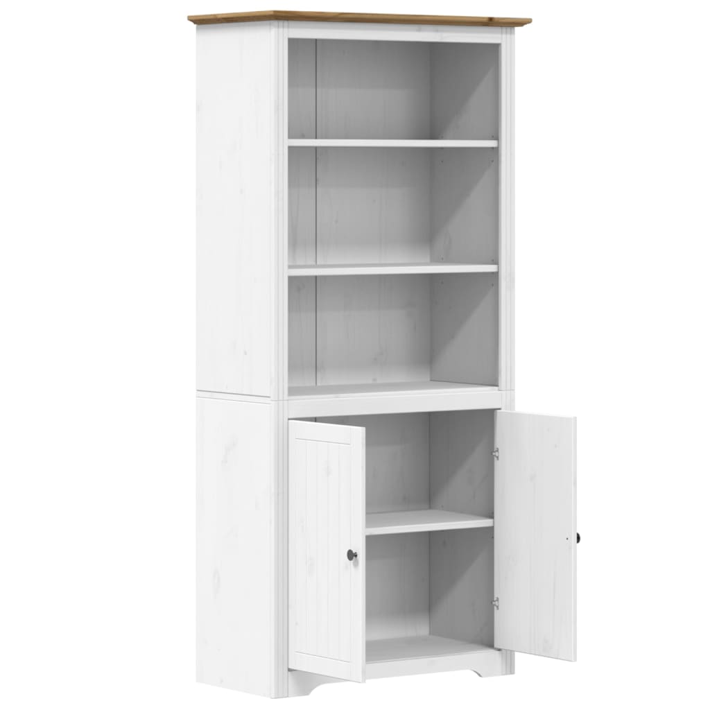 Boekenkast BODO 80x40x172 cm massief groenenhout wit en bruin