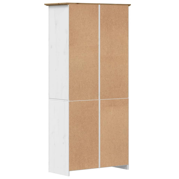 Boekenkast BODO 80x40x172 cm massief groenenhout wit en bruin