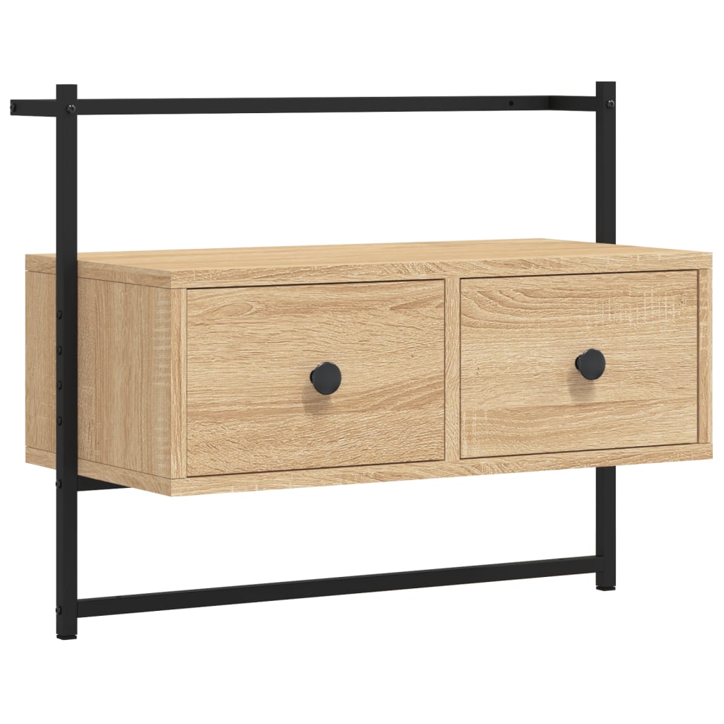 Tv-meubel wandgemonteerd 60,5x30x51 cm hout sonoma eikenkleurig