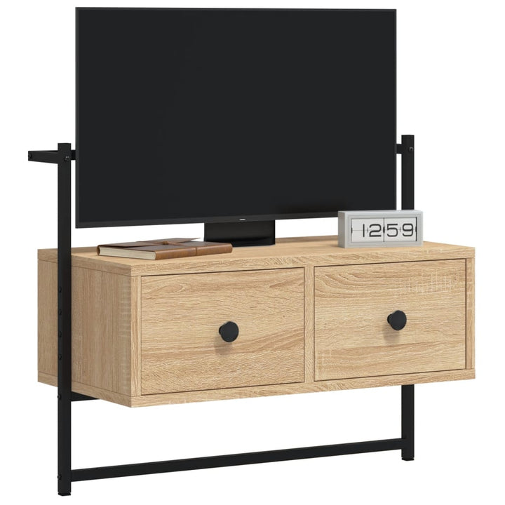 Tv-meubel wandgemonteerd 60,5x30x51 cm hout sonoma eikenkleurig