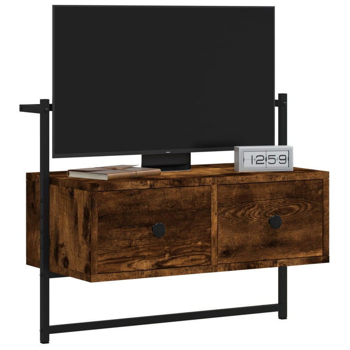 Tv-meubel wandgemonteerd 60,5x30x51 cm hout gerookt eikenkleur