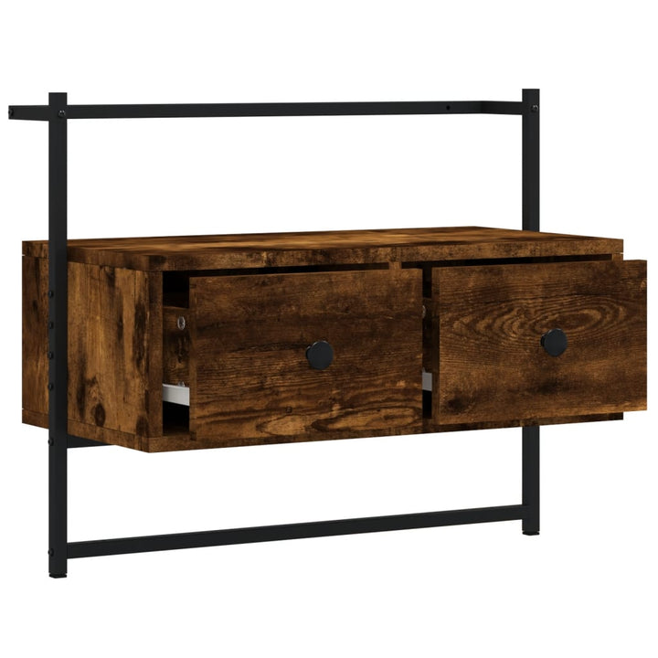 Tv-meubel wandgemonteerd 60,5x30x51 cm hout gerookt eikenkleur