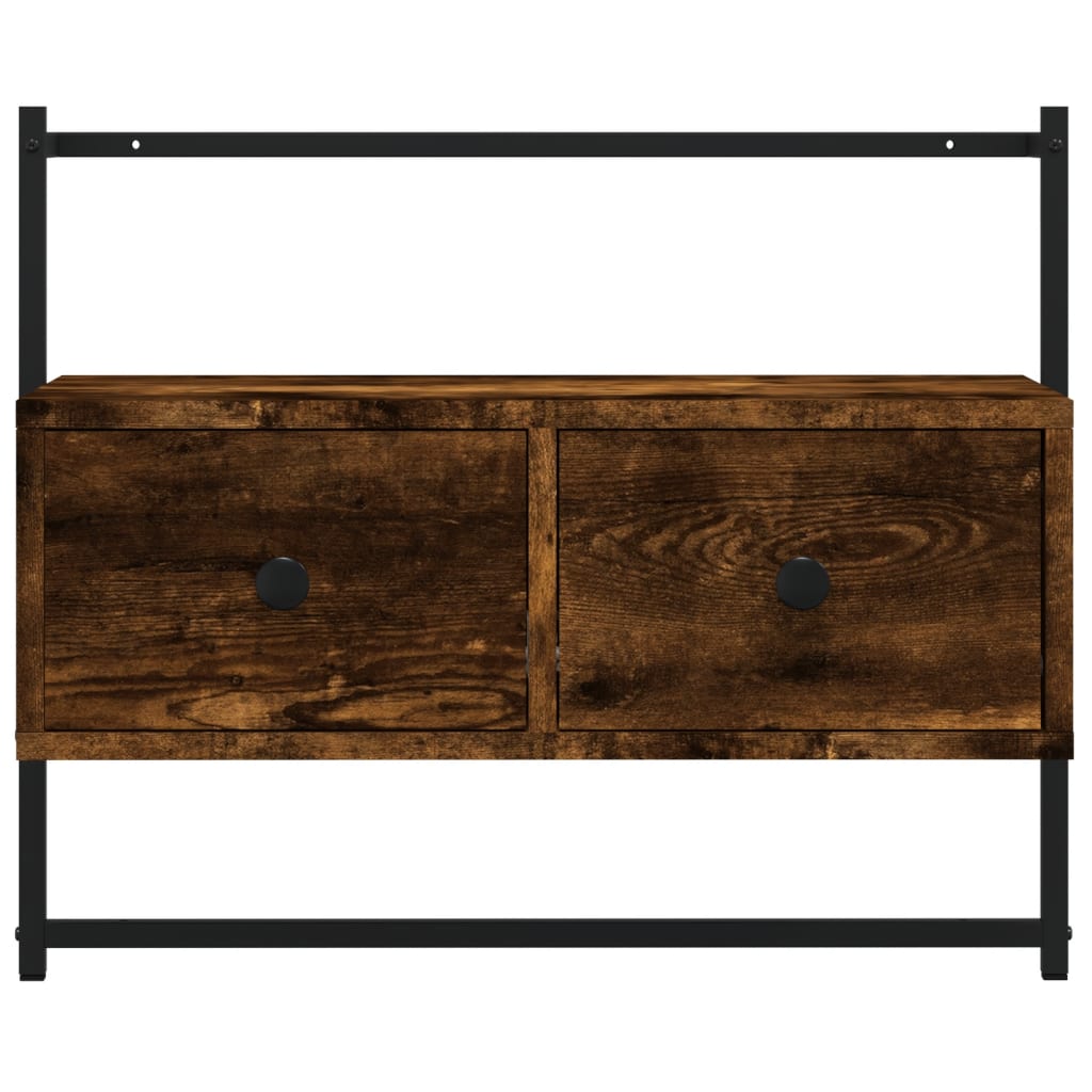 Tv-meubel wandgemonteerd 60,5x30x51 cm hout gerookt eikenkleur