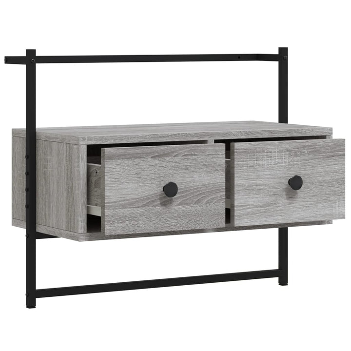 Tv-meubel wandgemonteerd 60,5x30x51 cm hout grijs sonoma eiken