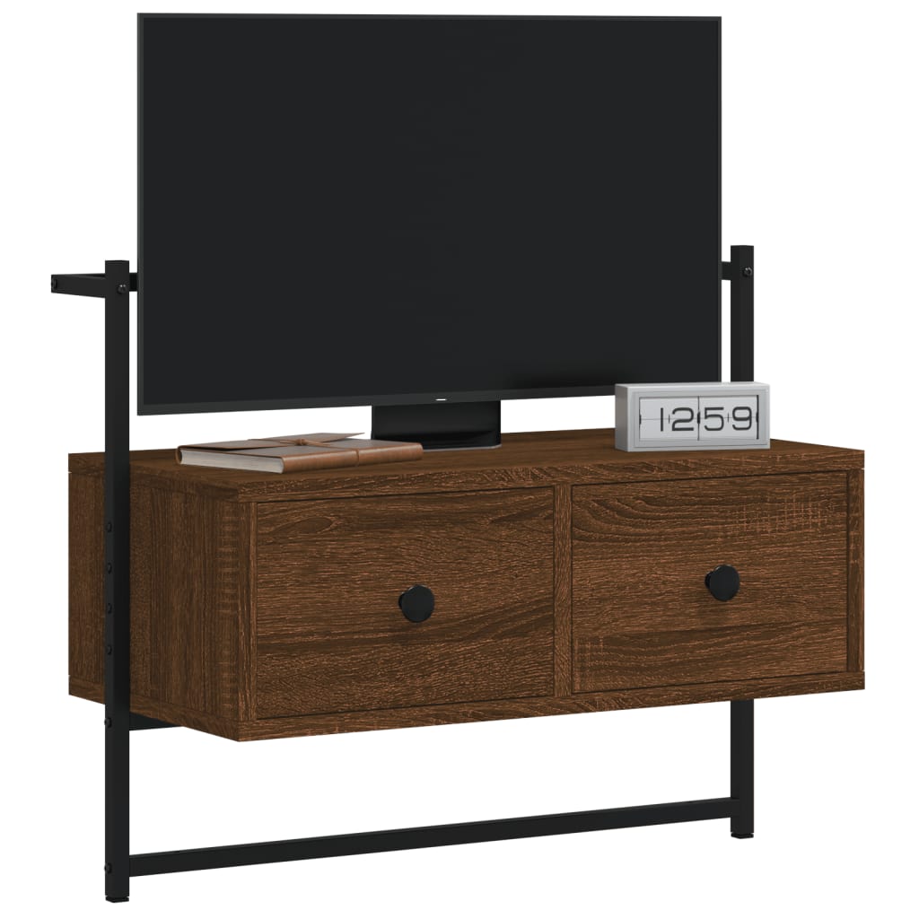 Tv-meubel wandgemonteerd 60,5x30x51 cm hout bruin eikenkleur