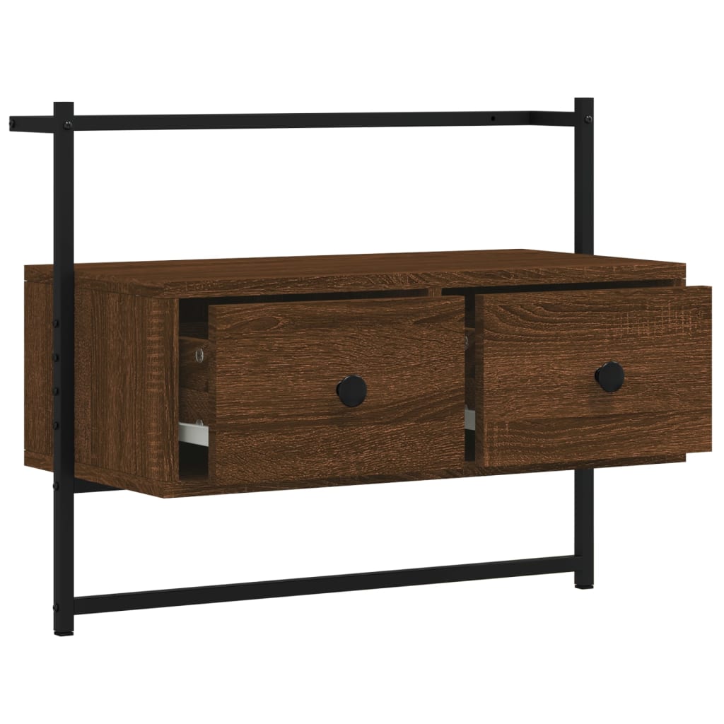 Tv-meubel wandgemonteerd 60,5x30x51 cm hout bruin eikenkleur