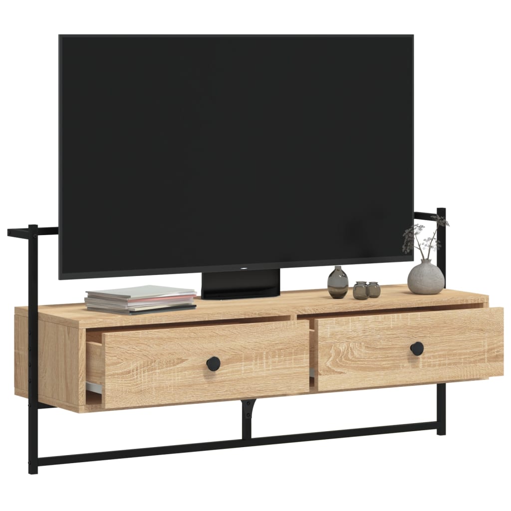 Tv-meubel wandgemonteerd 100,5x30x51 cm hout sonoma eikenkleur